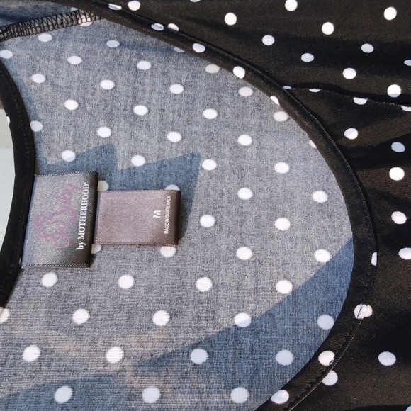 Med Oh Baby by motherhood black & white polka dot blouse - Picture 3 of 4